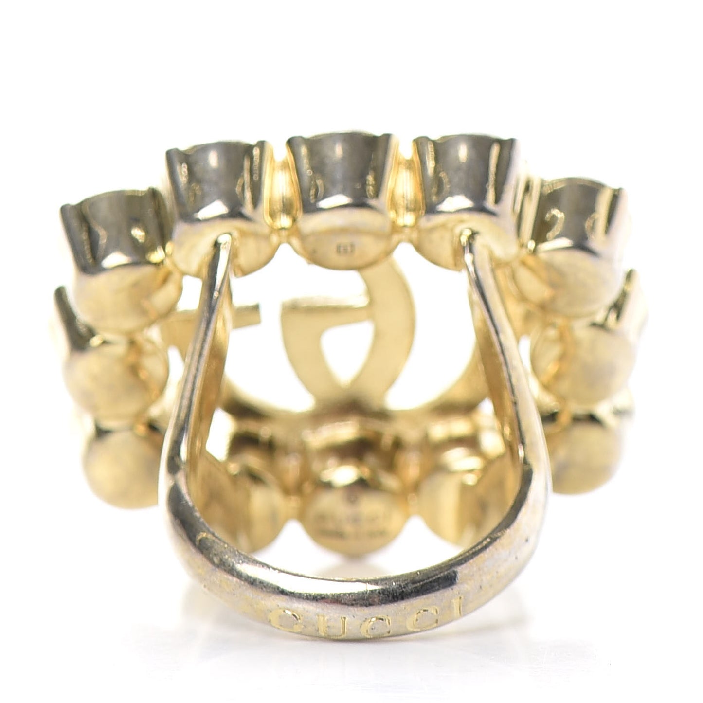 Pearl Double G Ring S Gold