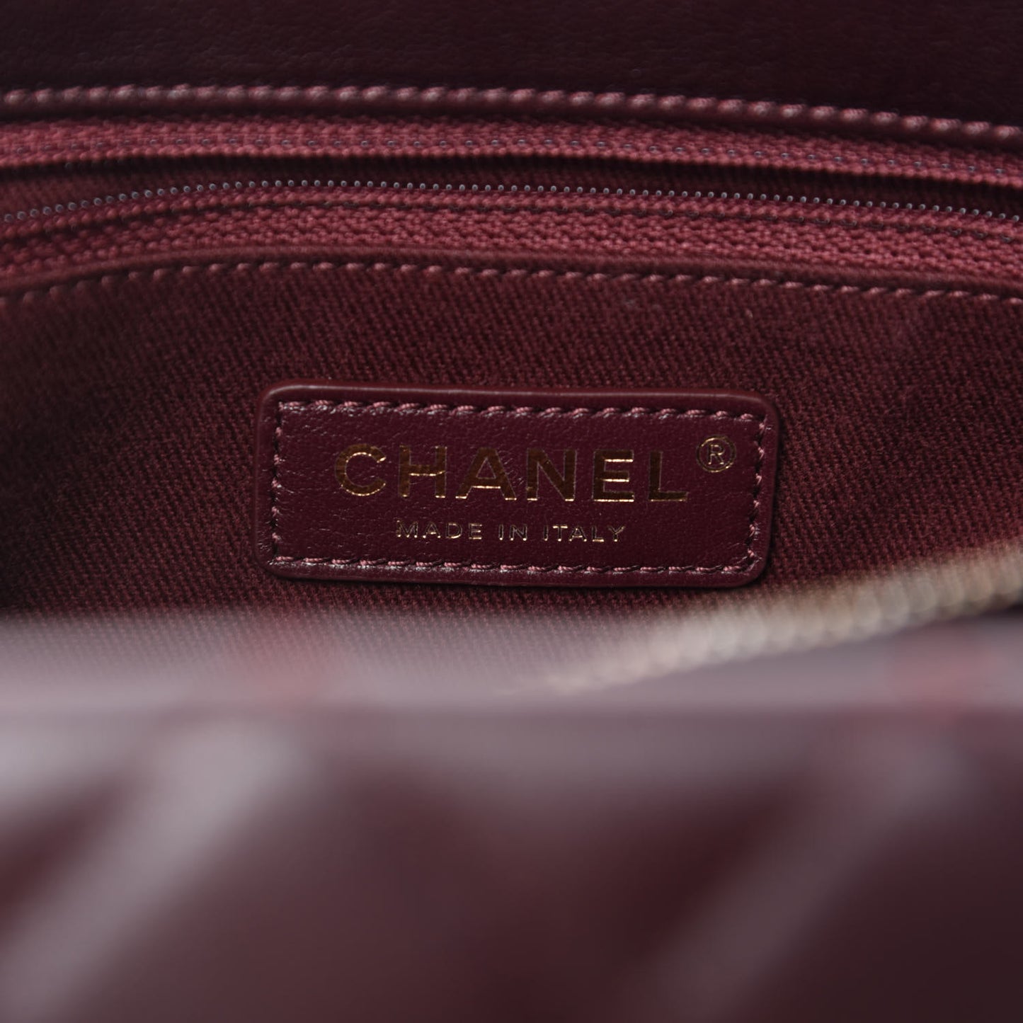 Shiny Sheepskin Quilted Large Trapezio Flap Dark Burgundy