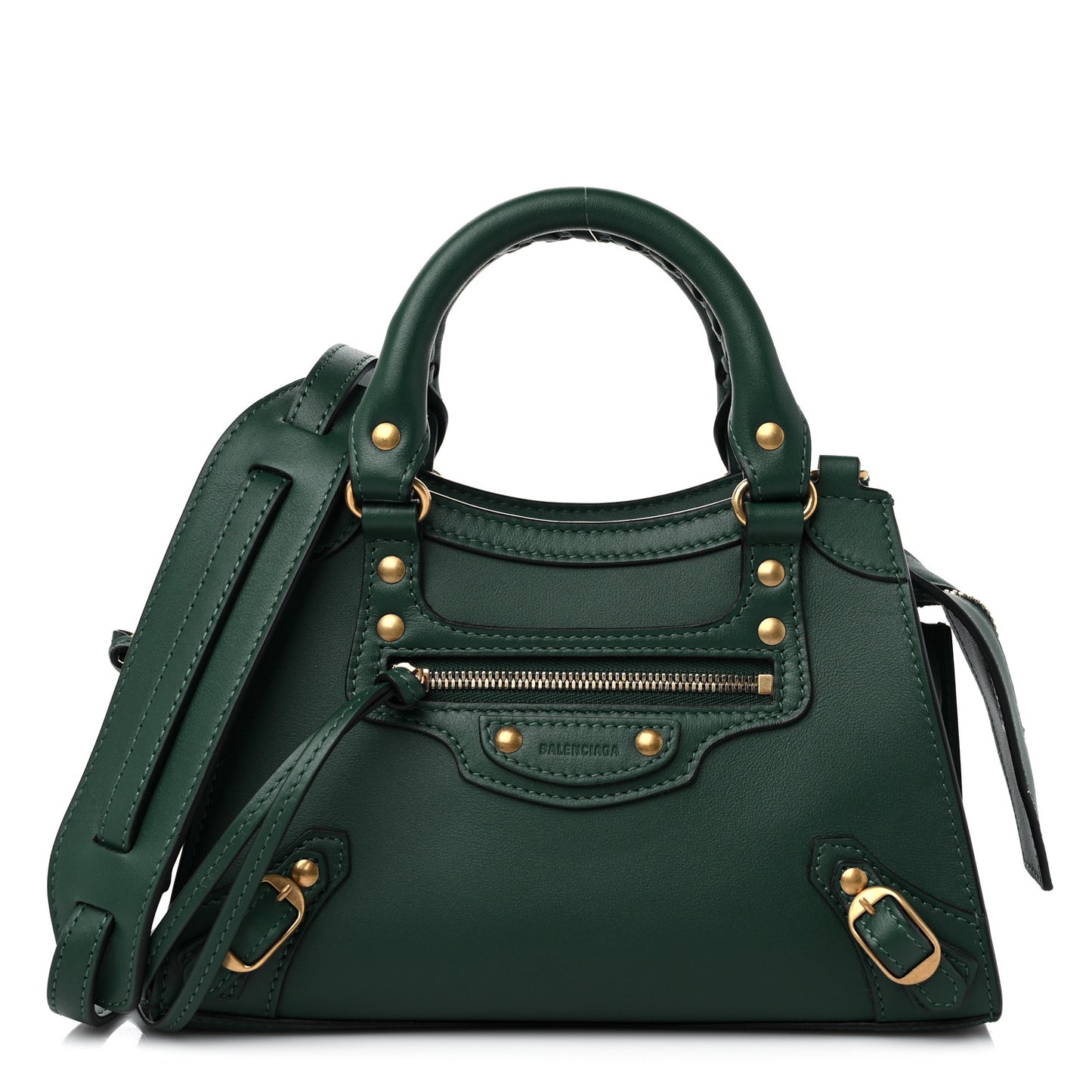 Smooth Calfskin Neo Classic Gold Hardware Mini City Forest Green