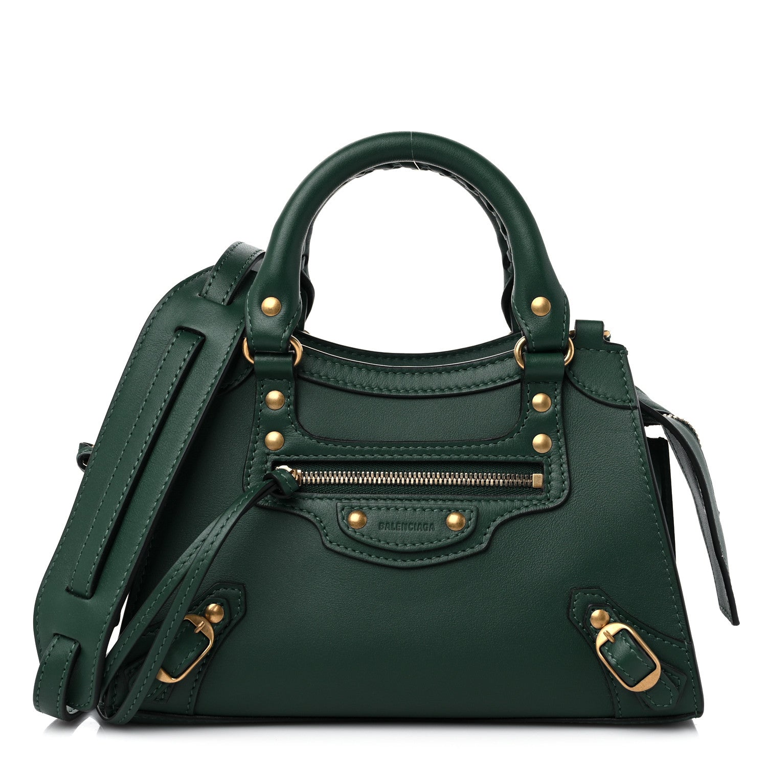 Balenciaga Smooth Calfskin Neo Classic Gold Hardware Mini City Forest Green 1 of 9
