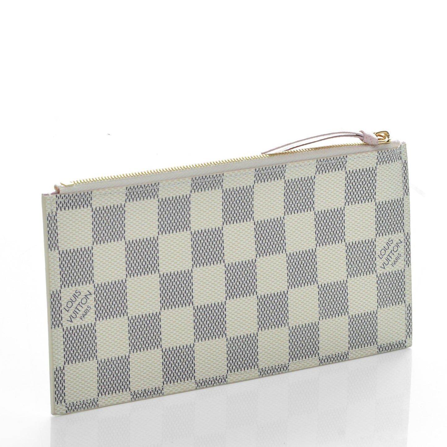 Damier Azur Felicie Chain Wallet Zippered Insert Rose Ballerine