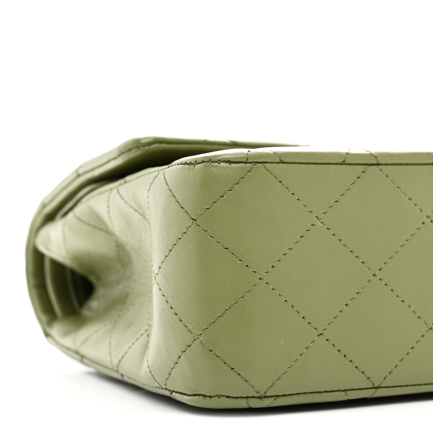 Chanel Lambskin Quilted Medium Double Flap Green 9 of 11