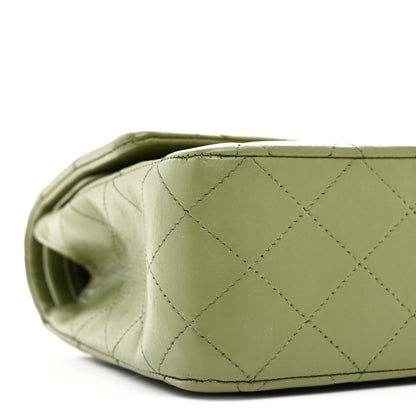 Chanel Lambskin Quilted Medium Double Flap Green 9 of 11