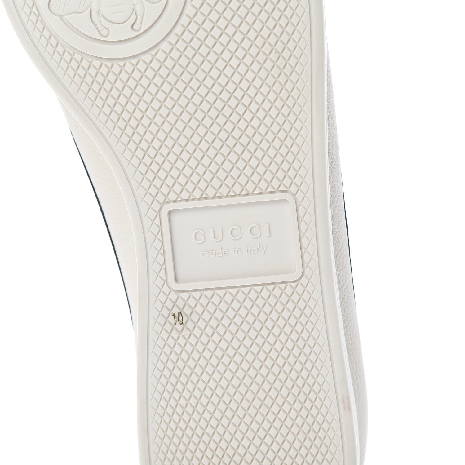Gucci Calfskin Mens Web Falacer Sneakers 10 White Blue 7 of 9