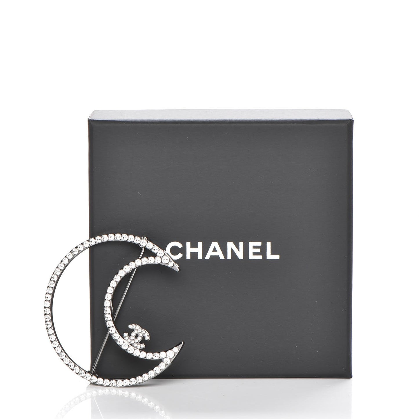 Ruthenium Crystal CC Moon Brooch