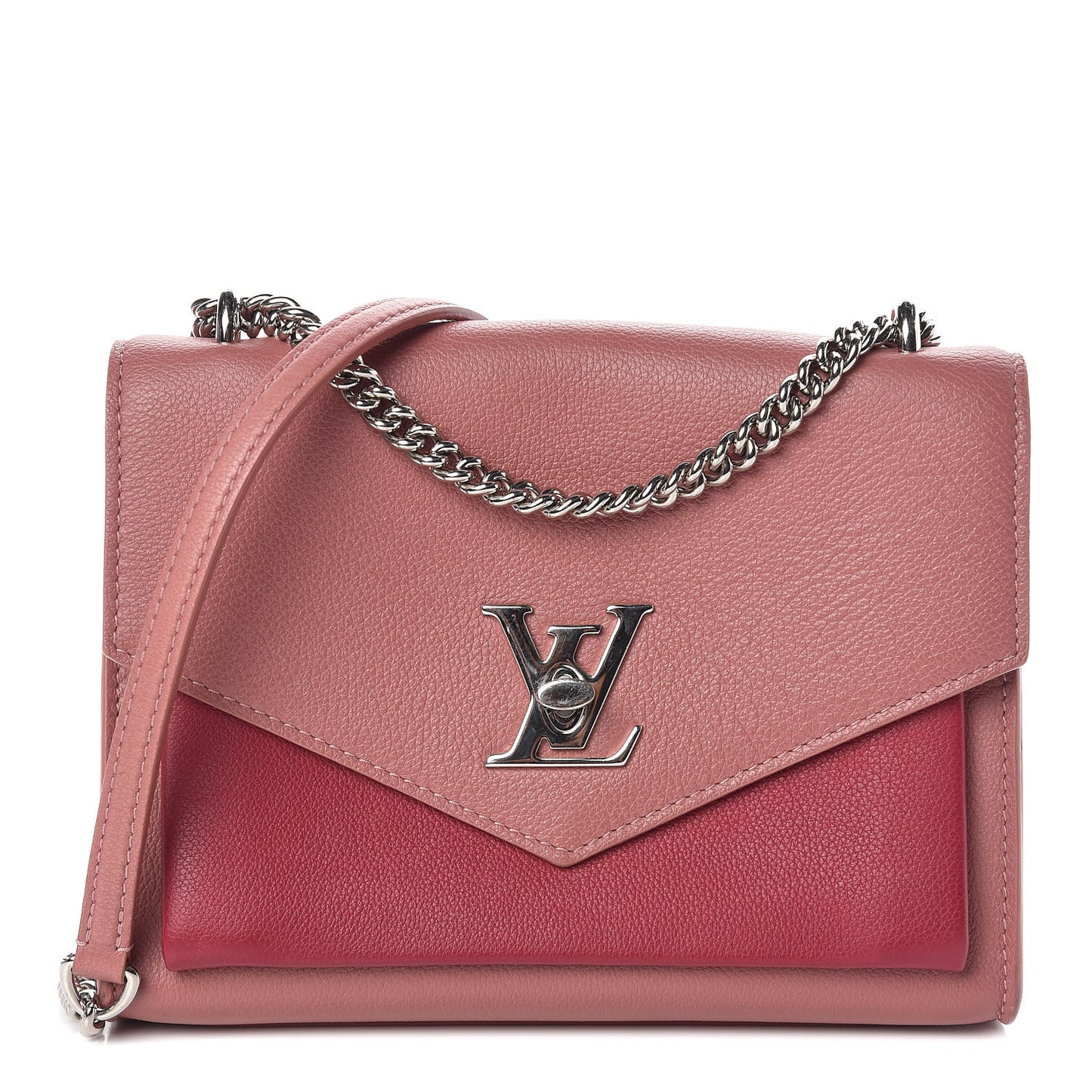 Soft Calfskin Mylockme Chain Bag BB Rose Boudoir Lie de Vin