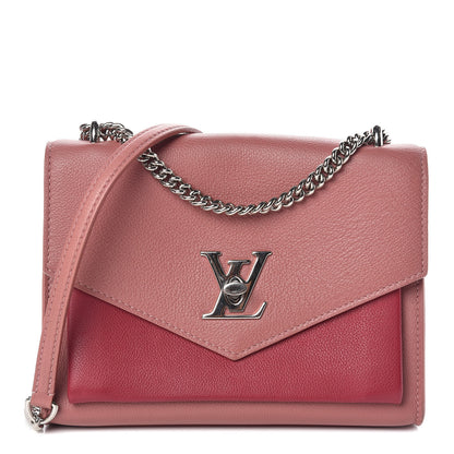 Louis Vuitton Soft Calfskin Mylockme Chain Bag BB Rose Boudoir Lie de Vin 1 of 8