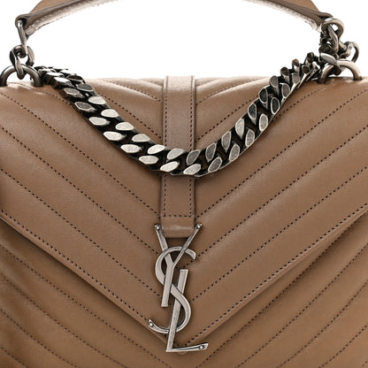 Saint Laurent Sheepskin Matelasse Chevron Monogram Medium College Bag Fard 9 of 11