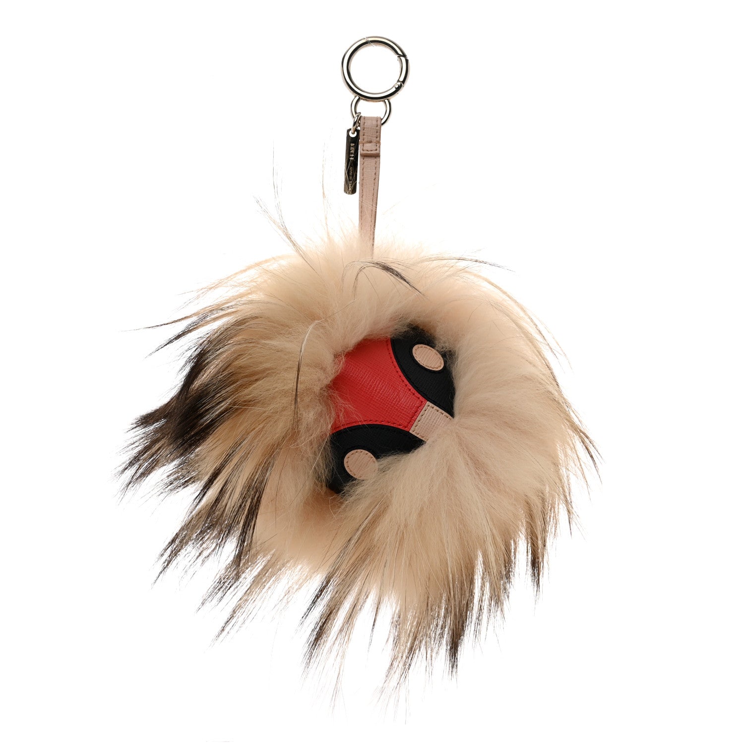 Fendi Mink Fox Fur Vitello Wild Jess Monster Bag Bug Charm Pink 1 of 3