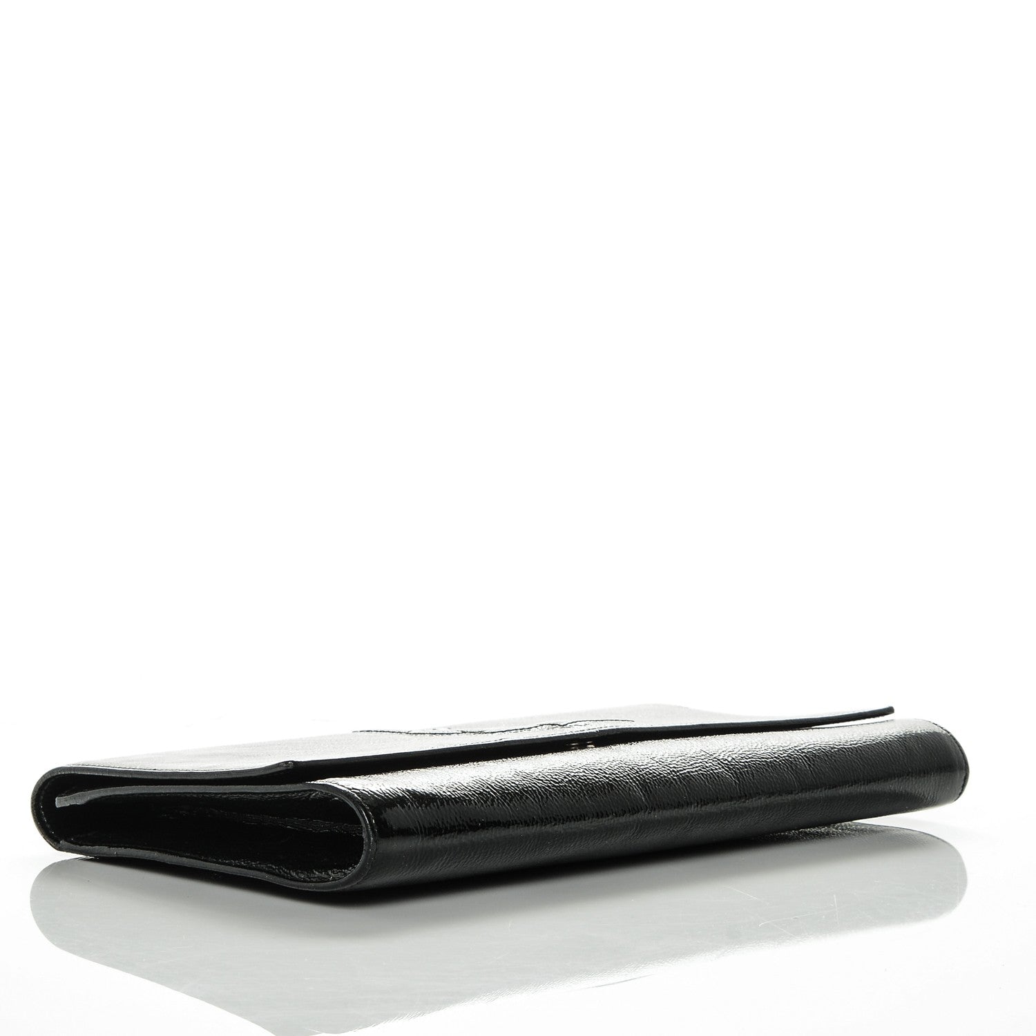 Saint Laurent Textured Patent Monogram Large Belle De Jour Clutch Black 4 of 7
