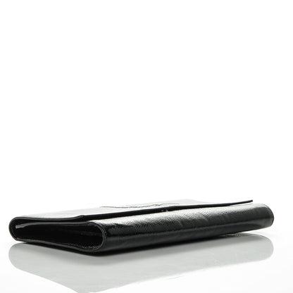 Saint Laurent Textured Patent Monogram Large Belle De Jour Clutch Black 4 of 7