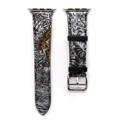 Hermes Barenia Equateur Tatouage 38mm Apple Watch Single Tour Band Black 1 of 5