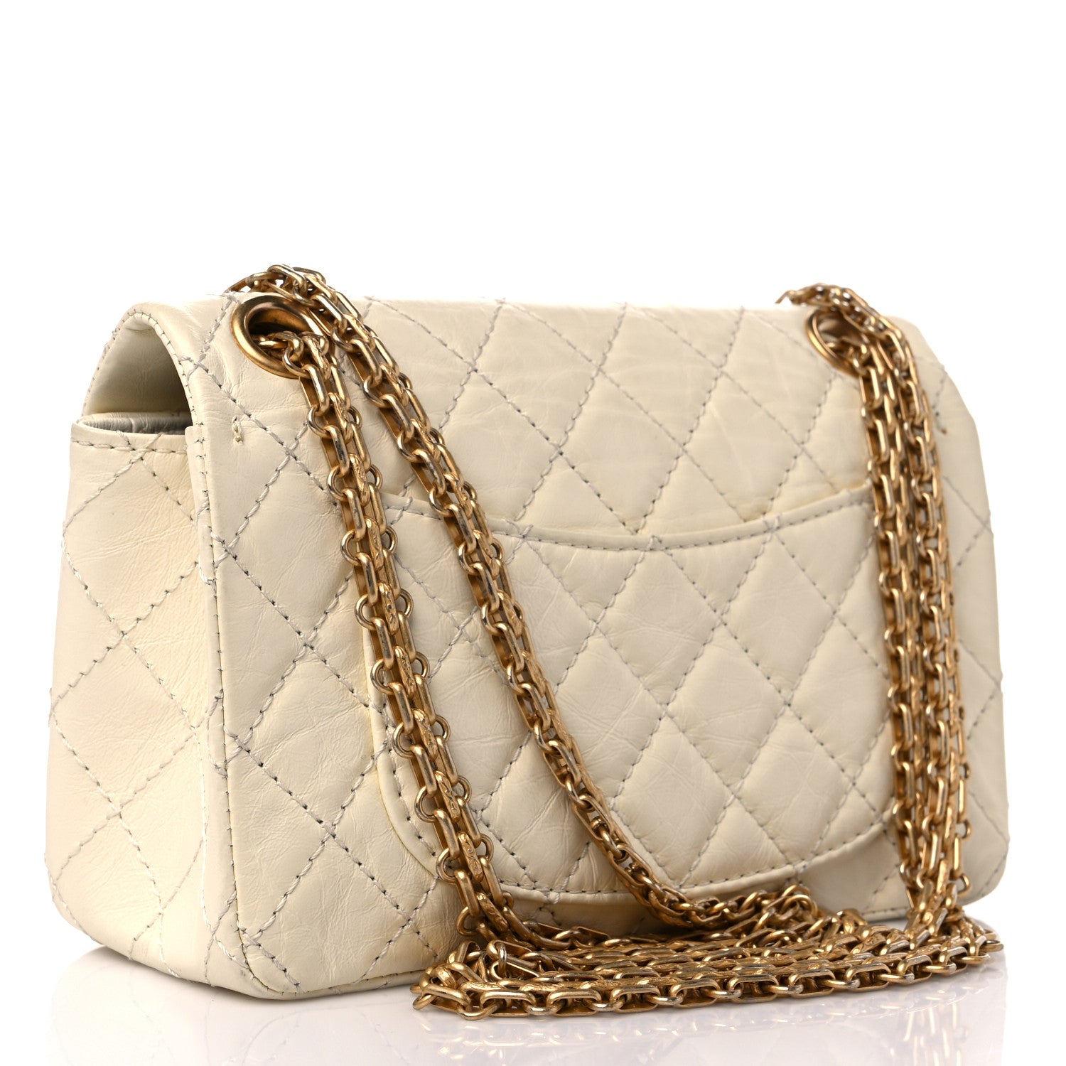 Chanel Aged Calfskin Quilted 2.55 Reissue Mini Flap White 3 of 10