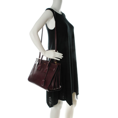 Saint Laurent Calfskin Small Sac De Jour Bordeaux 2 of 7