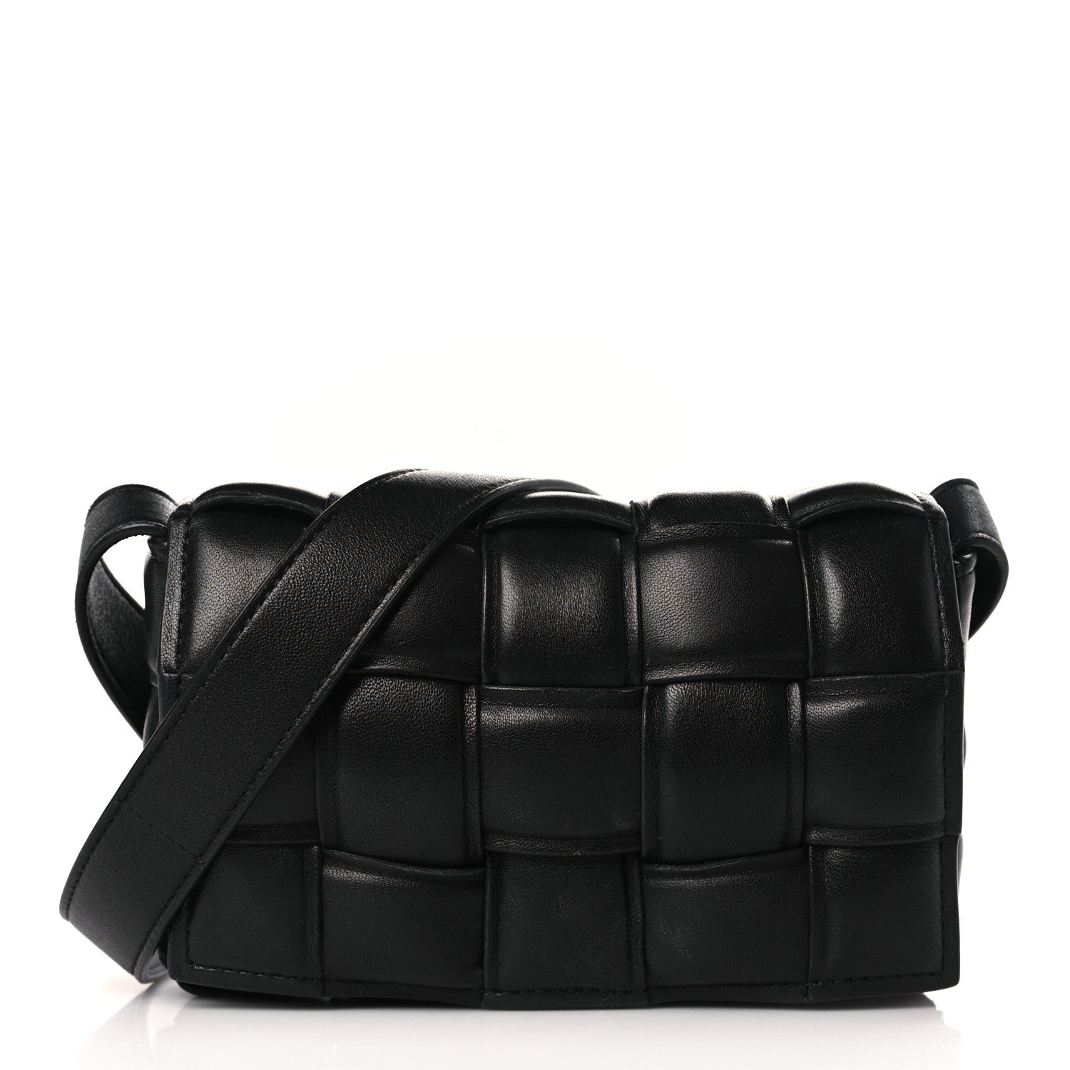 Bottega Veneta Nappa Maxi Intreccio Small Padded Cassette Crossbody Bag Black 1 of 9