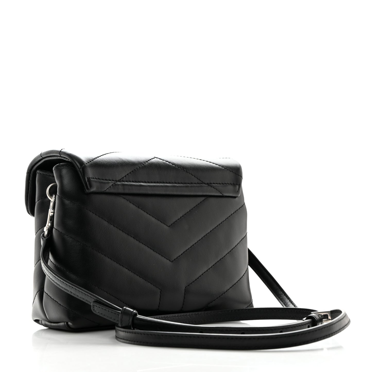 Calfskin Y Quilted Monogram Toy Loulou Crossbody Bag Black