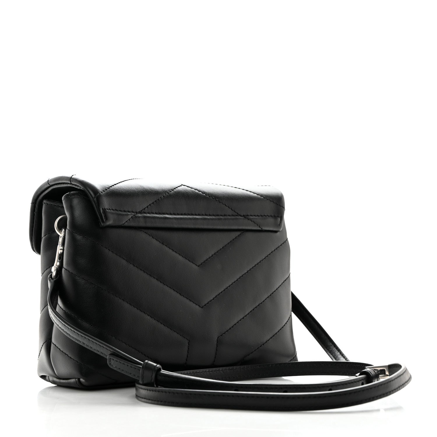 Saint Laurent Calfskin Y Quilted Monogram Toy Loulou Crossbody Bag Black 2 of 10
