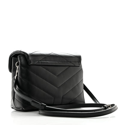 Saint Laurent Calfskin Y Quilted Monogram Toy Loulou Crossbody Bag Black 2 of 10
