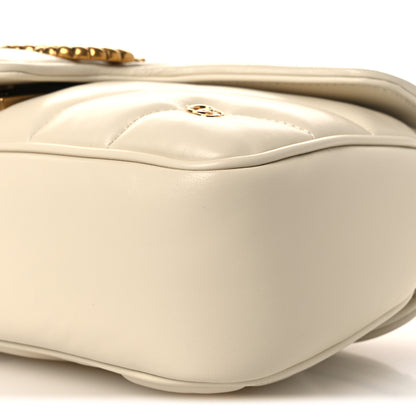 Gucci Nappa Matelasse Double G Studs Small Torchon GG Marmont Shoulder Bag Mystic White 10 of 11