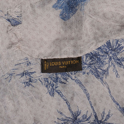 Louis Vuitton Cotton Linen Toile Etole De Louis Pareo Blue 6 of 7