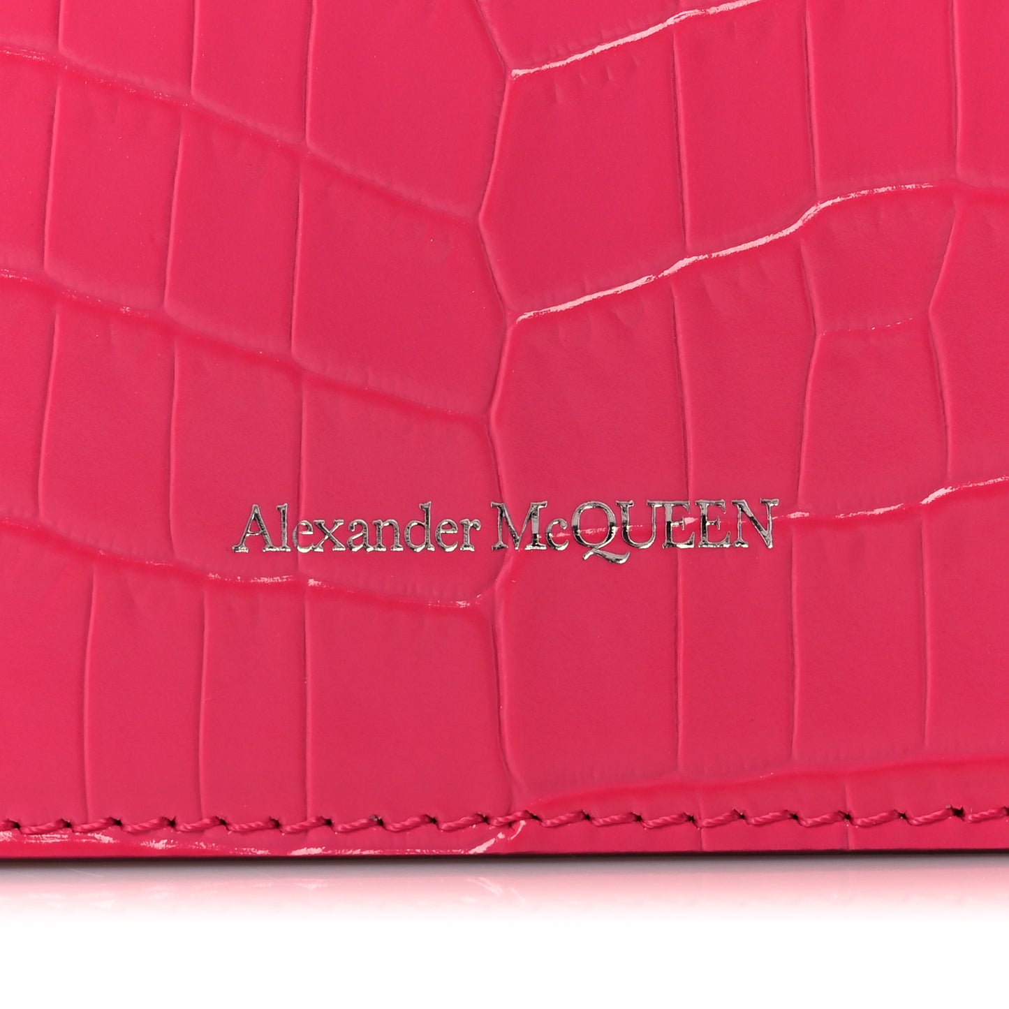 Calfskin Crocodile Embossed Skull Mini Crossbody Bag Pink