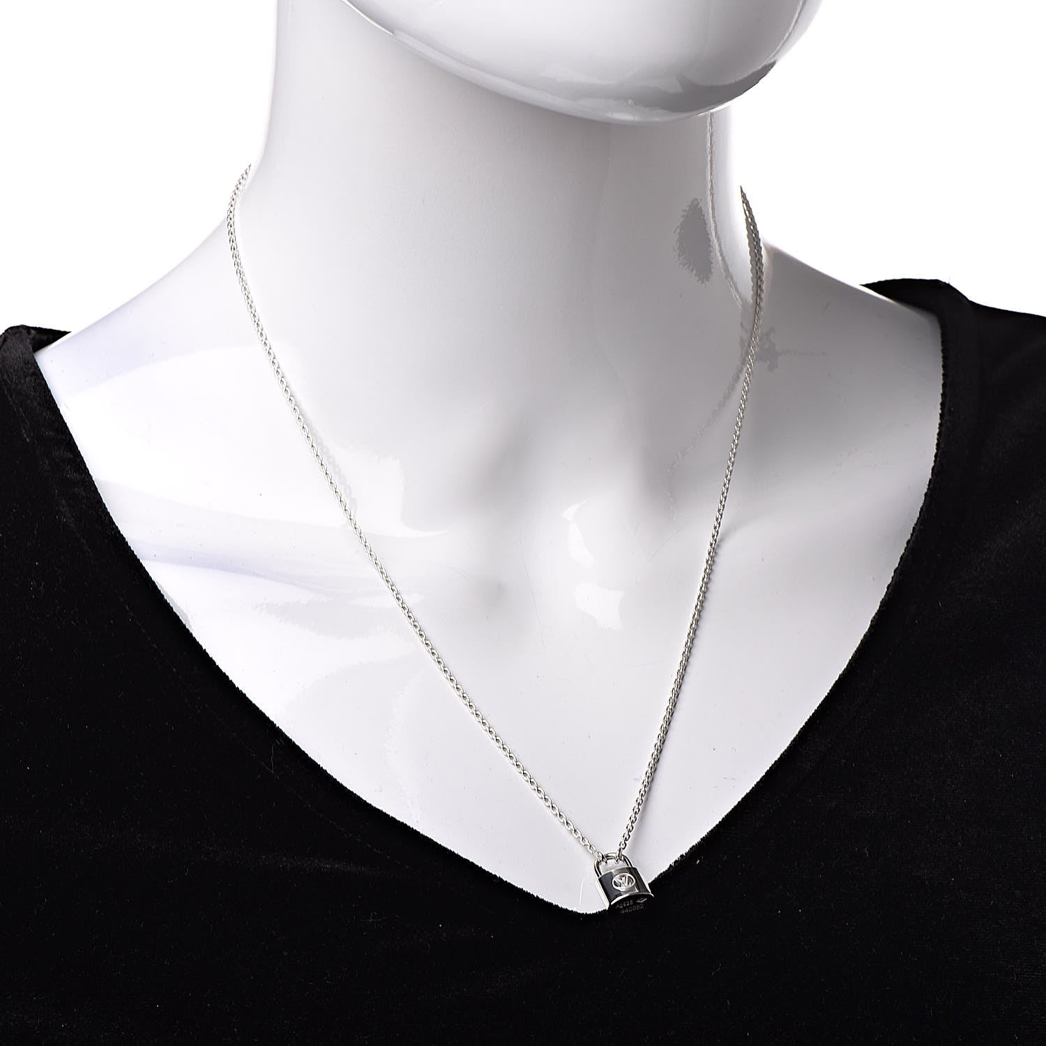 Louis Vuitton Sterling Silver Lockit Necklace 2 of 7