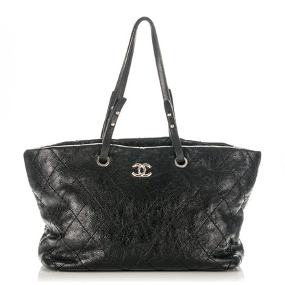 Chanel Glazed Calfskin Large On The Road Tote Black 1 of 6