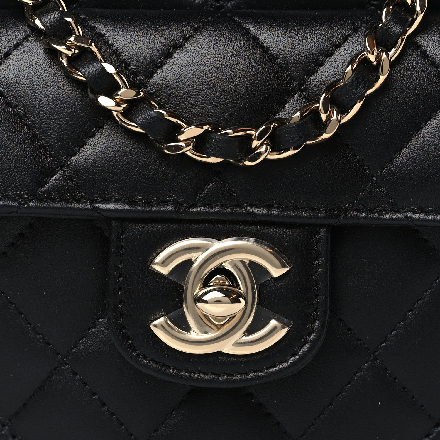Chanel Lambskin Quilted CC In Love Heart Clutch With Chain Black 8 of 10