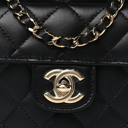 Chanel Lambskin Quilted CC In Love Heart Clutch With Chain Black 8 of 10