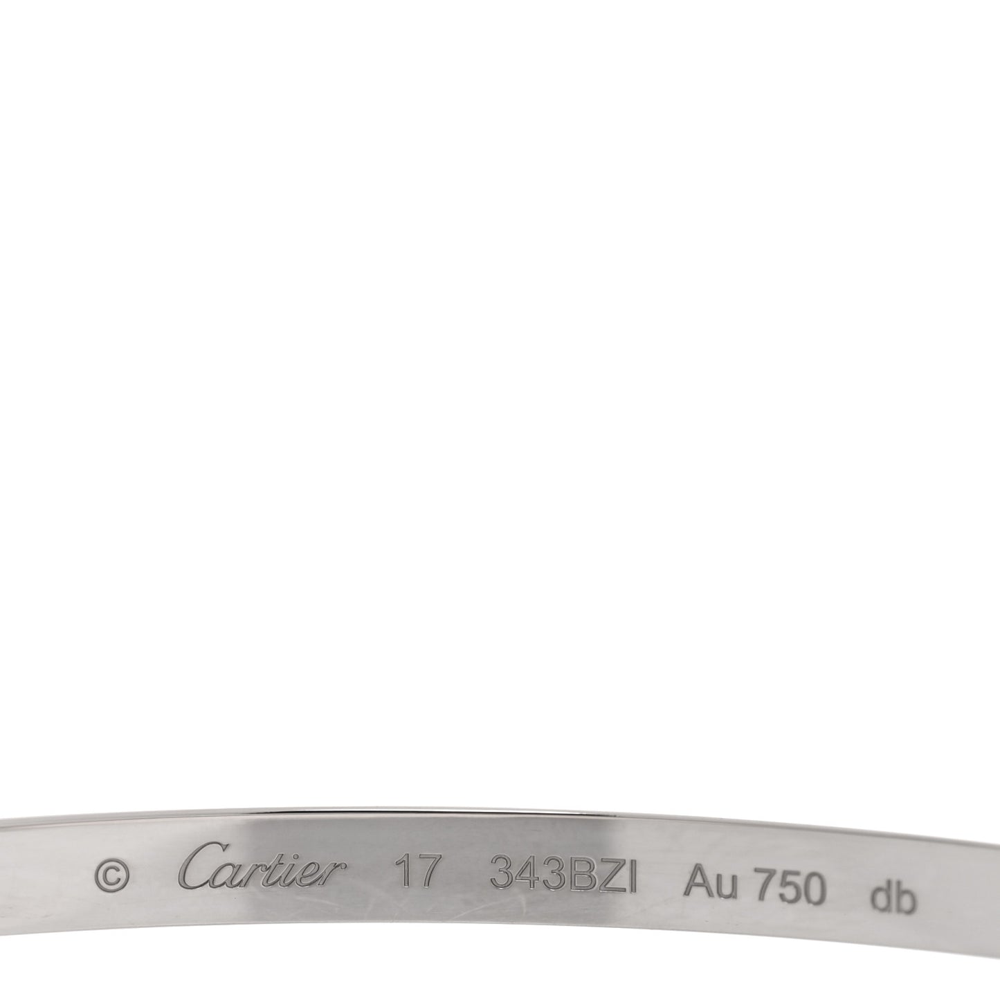 18K White Gold Small LOVE Bracelet 17