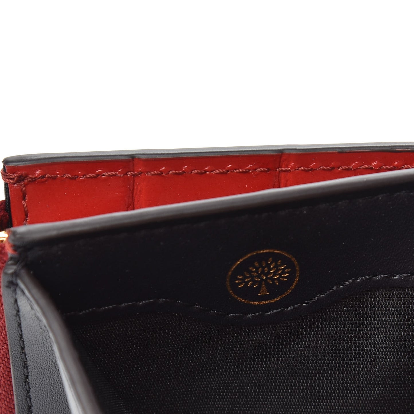 Shiny Crocodile Embossed Zip Wallet Scarlet