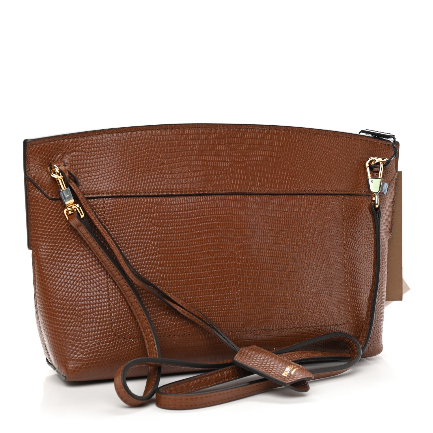 Burberry Lizard Embossed Deerskin Small Society Clutch Tan 2 of 8