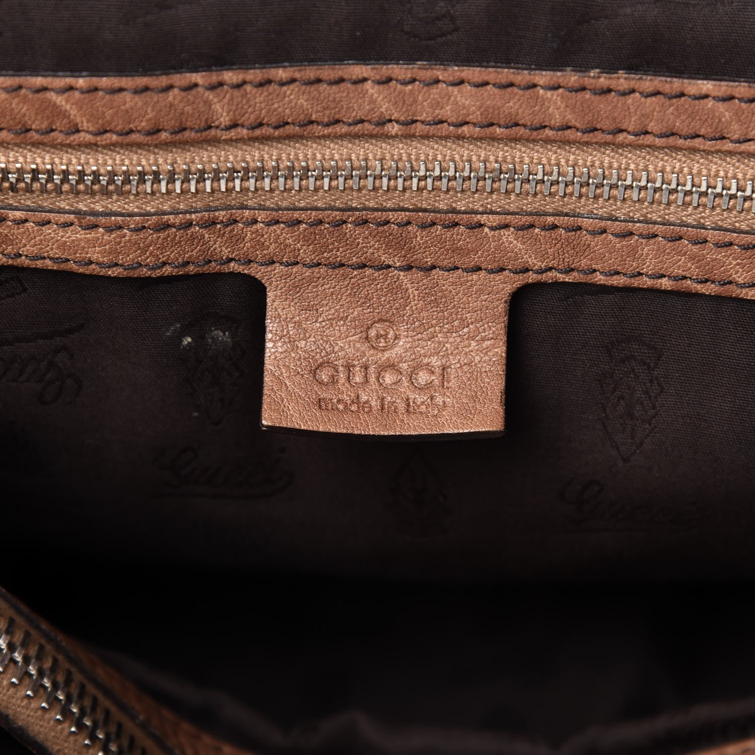 Gucci Monogram Medium Bamboo Bar Tote Brown 8 of 14