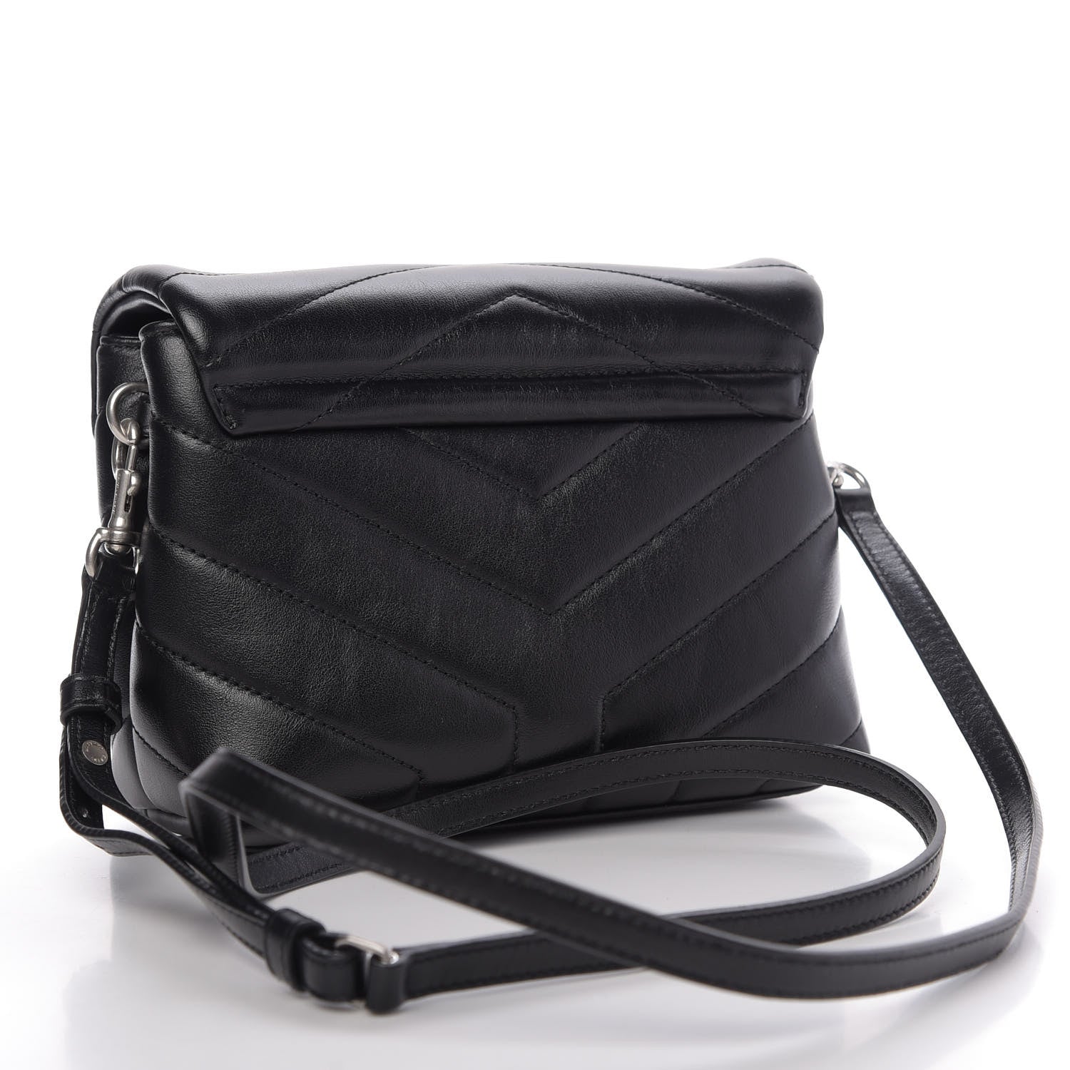 Saint Laurent Calfskin Y Quilted Monogram Toy Loulou Crossbody Bag Black 3 of 11