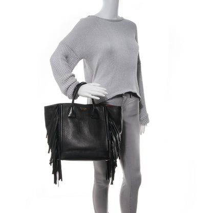Prada Cervo Deerskin Fringe Tote Black 2 of 10