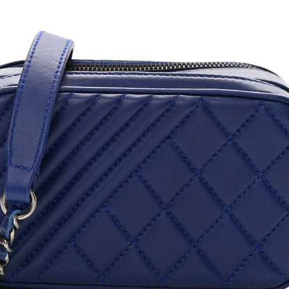 Chanel Lambskin Quilted Mini Coco Boy Camera Bag Blue 9 of 11