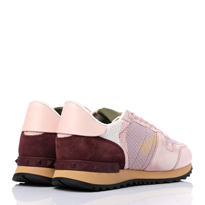 Valentino Garavani Mesh Suede Camouflage Womens Rockrunner Sneakers 37.5 Multicolor 3 of 4