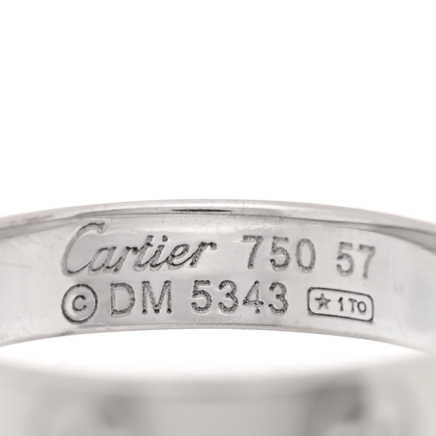 Cartier 18K White Gold 3.5mm LOVE Wedding Band Ring 54 7 4 of 4
