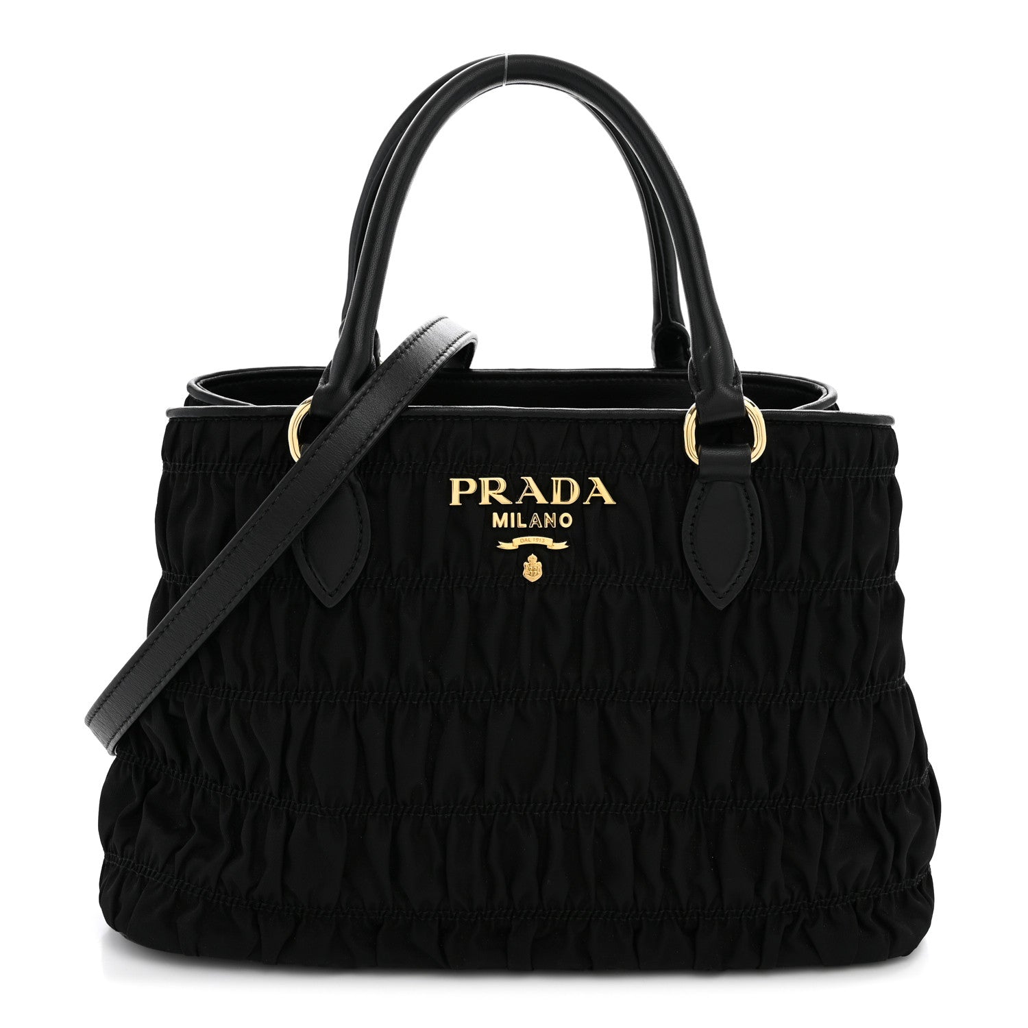 Prada Tessuto Nylon Gaufre Small Tote Black 1 of 12