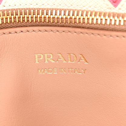 Prada Saffiano City Calfskin Greche Medium Paradigme Bag Cammeo Begonia 5 of 9