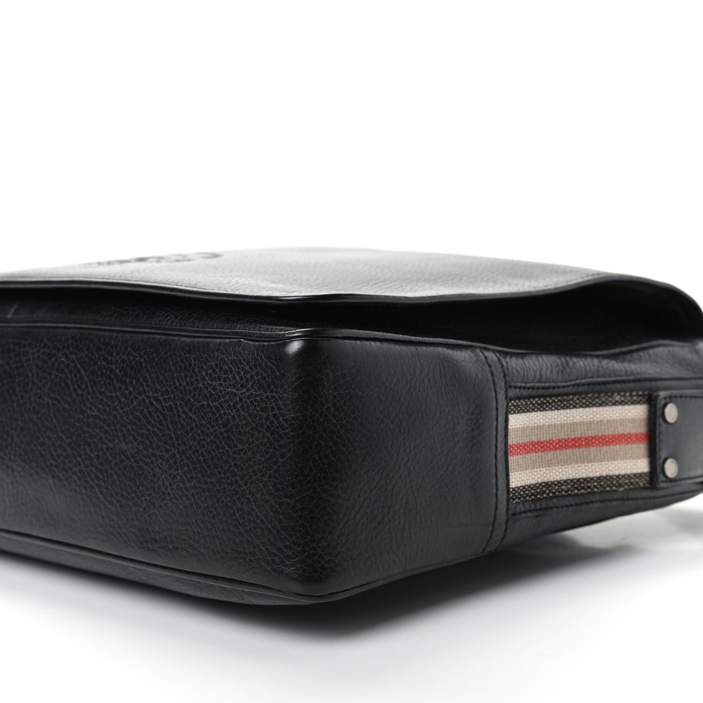 Grainy Calfskin Messenger Bag Black