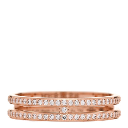 Hermes 18K Rose Gold Diamond Ariane Wedding Band Ring 50 5.25 1 of 5