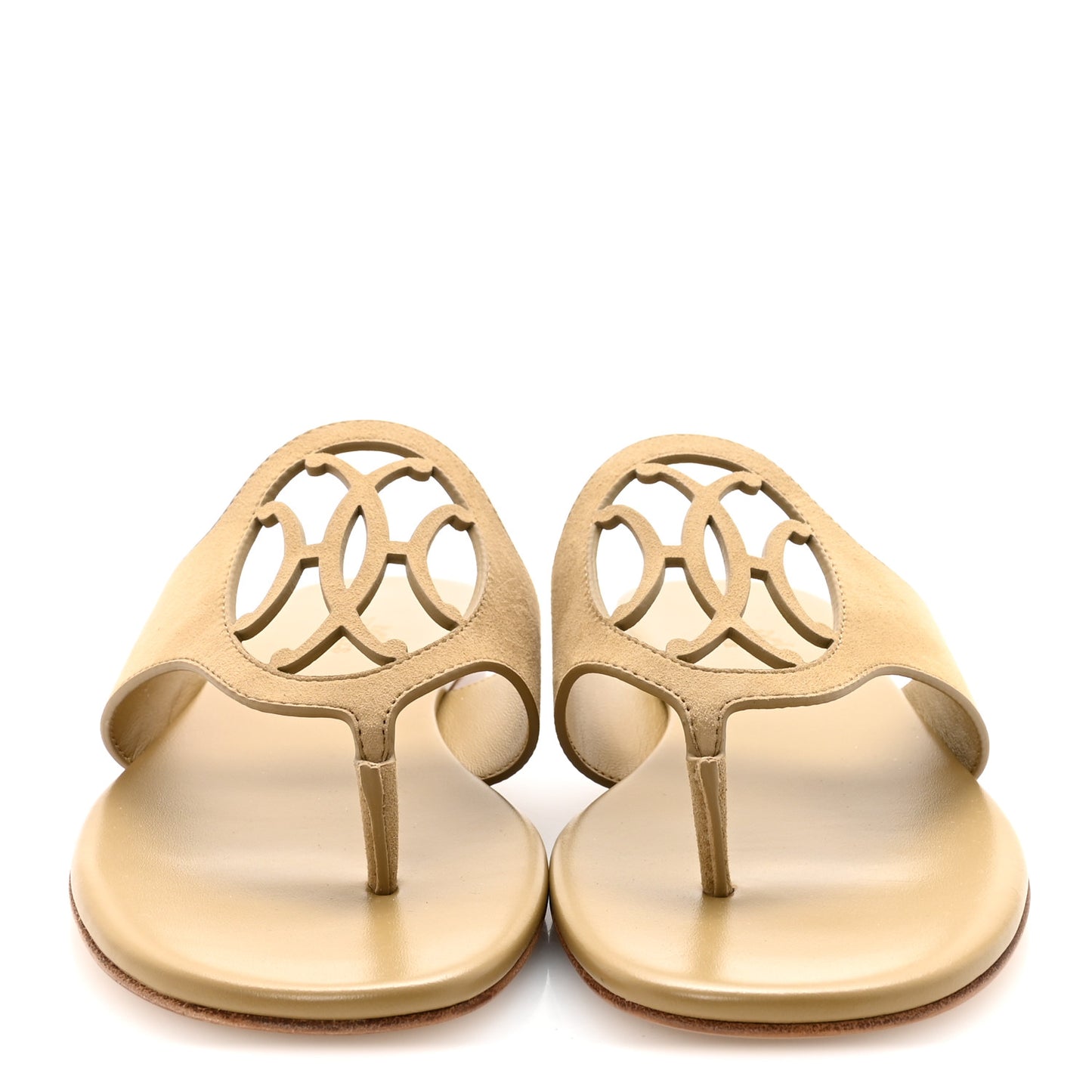 Suede Goatskin Mage Sandals 38 Beige Albatre