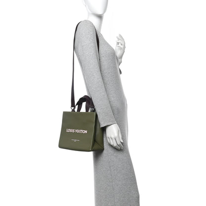 Louis Vuitton Calfskin Mini Shopper Tote Khaki Green 2 of 10