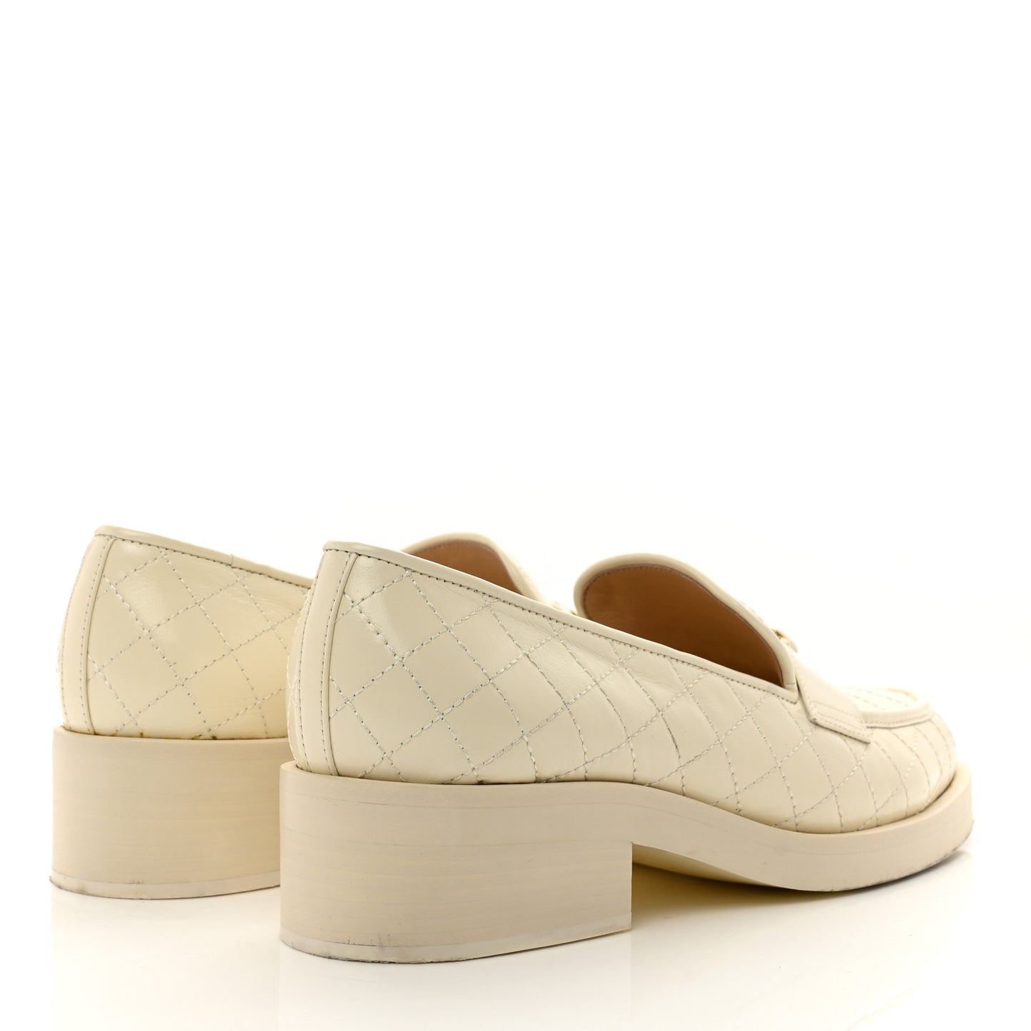 Calfskin Stitched CC Loafers 39 Ivory