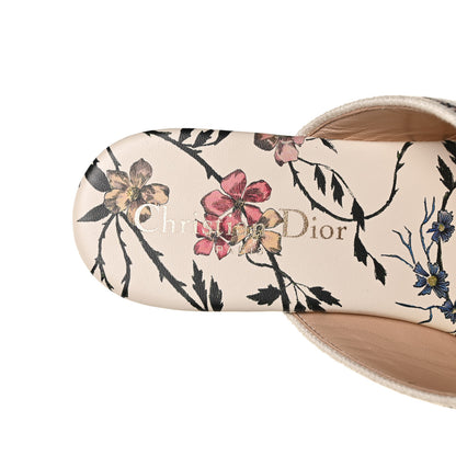 Christian Dior Canvas Rose Mutabilis Embroidered Dway Criss Cross Slide Sandals 37 Multicolor 7 of 8