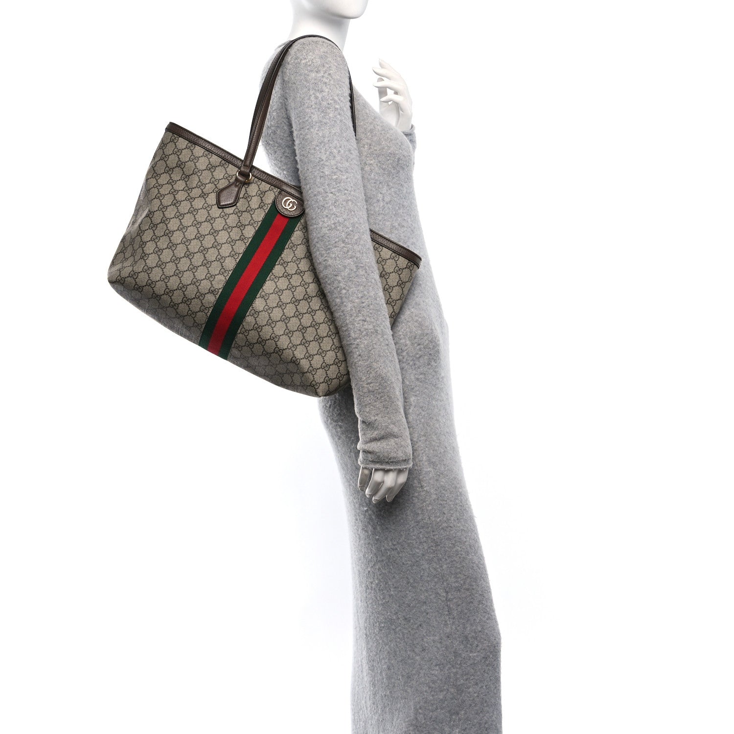 Gucci GG Supreme Monogram Medium Ophidia Shopping Tote Brown 2 of 12