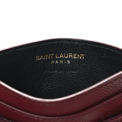 Saint Laurent Grain De Poudre Matelasse Chevron Cassandre Credit Card Case Bordeaux 6 of 10