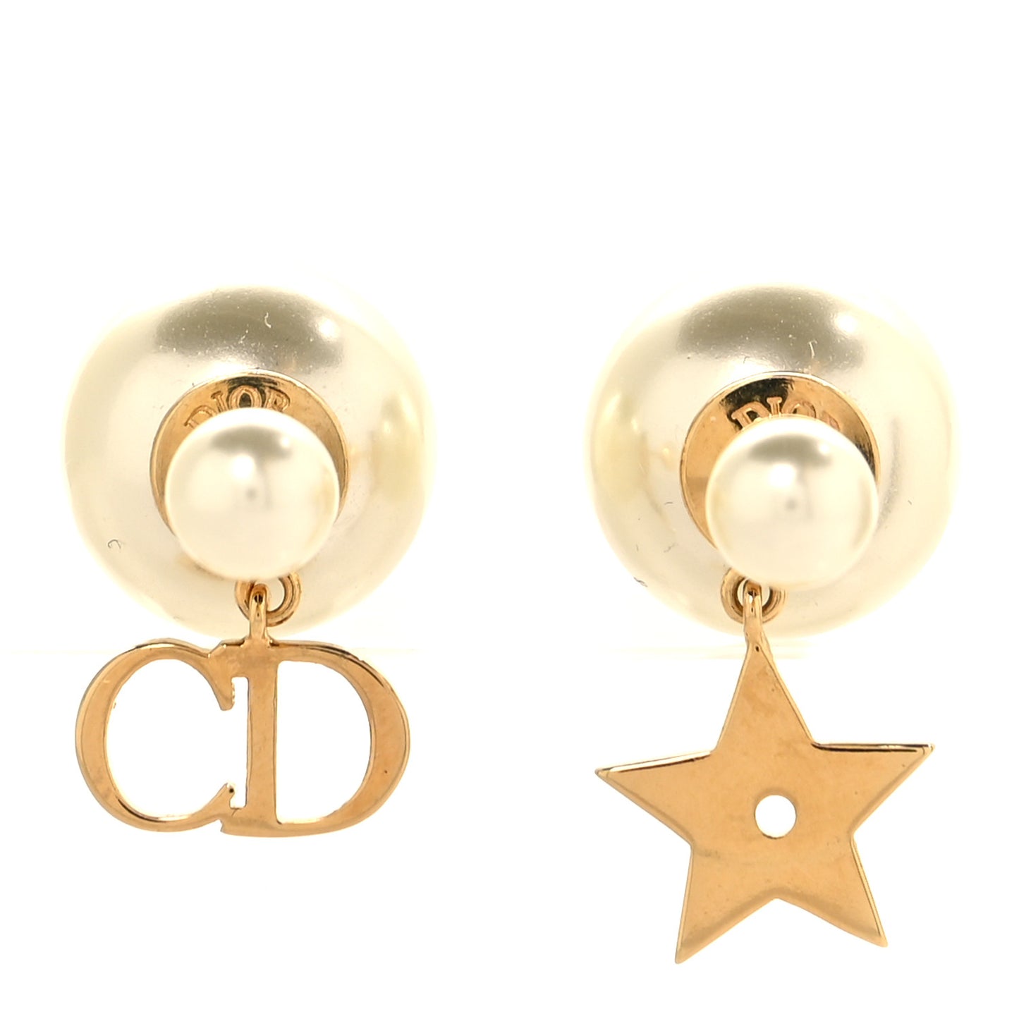 Pearl Mise En Dior Logo Tribal Earrings