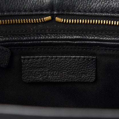 Alexander McQueen Pebbled Calfskin Small Skull Padlock Zip Around Tote Black 8 of 10